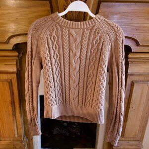 GAP Classic Cable-Knit Sweater in Camel Hair Tan - Size: XS